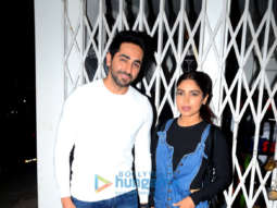 Ayushmann Khurrana and Bhumi Pednekar spotted at Mehboob Studio after an ad shoot
