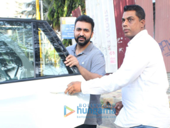 Raj Kundra and Shilpa Shetty with her family spotted at son Vivaan's school in Juhu