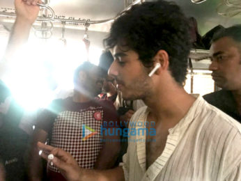 Ishaan Khattar snapped promoting Beyond the Clouds in a local train