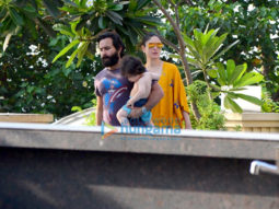 Kareena Kapoor Khan, Saif Ali Khan and Taimur snapped by the pool side at Amrita Arora’s residence