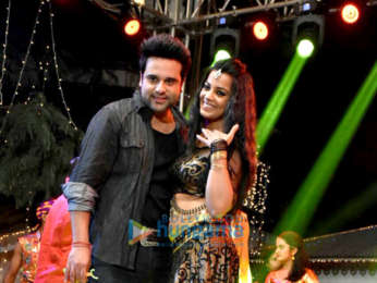 Mugdha Godse and Krishna Abhishek snapped on sets shooting for the film Sharmaji Ki Laggai