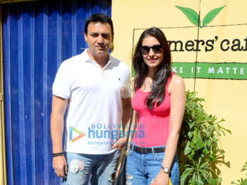 Navneet Kaur and Mark Robinson spotted at Farmers' Cafe in Bandra