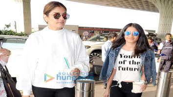 Raveena Tandon with daughter, Nora Fatehi snapped at the airport