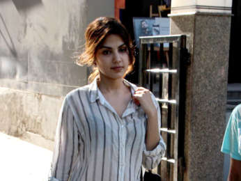 Rhea Chakraborty snapped at Ramesh Taurani's office