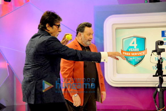 rishi kapoor and amitabh bachchan snapped promoting their film 102 not out at the star sports office 4