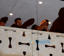 Salman Khan snapped in the balcony at Galaxy Apartments