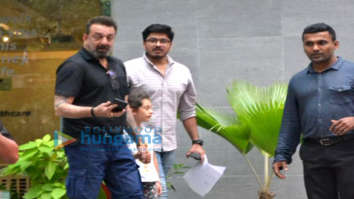 Sanjay Dutt and kids spotted at Hinduja Hospital in Bandra