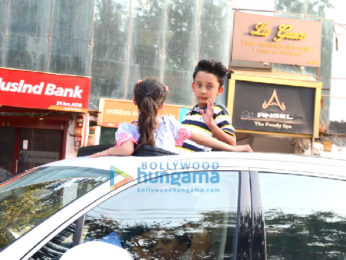 Sanjay Dutt's kids snapped in Bandra