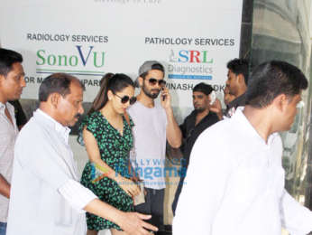 Shahid Kapoor and wife Mira Rajput snapped outside a clinic