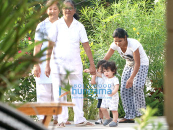 Taimur Ali Khan snapped at Amrita Arora's residence