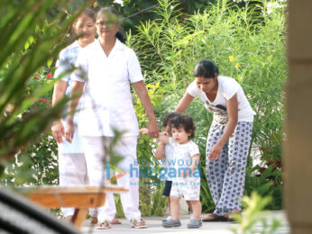 Taimur Ali Khan snapped at Amrita Arora's residence