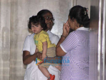 Taimur Ali Khan snapped at Soha Ali Khan's residence