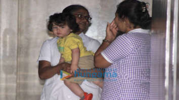 Taimur Ali Khan snapped at Soha Ali Khan’s residence