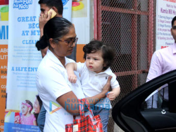 Taimur Ali Khan spotted with his nanny outside the kids gym in Bandra