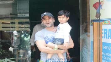Tusshar Kapoor snapped with his son at play school