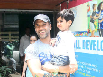 Tusshar Kapoor snapped with his son at play school