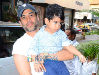 Tusshar Kapoor spotted at his son Laksshyas play school in Bandra