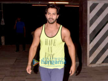Varun Dhawan snapped at the gym
