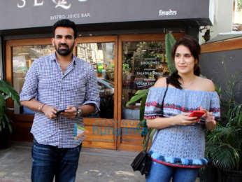Zahir Khan and Sagarika Ghatge spotted at a suburban restaurant