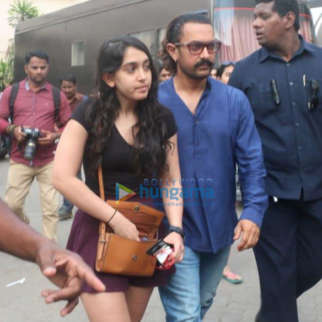 Aamir Khan snapped with his daughter Ira Khan in Mumbai