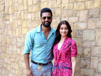 Alia Bhatt and Vicky Kaushal snapped at a media meet promoting their film Raazi