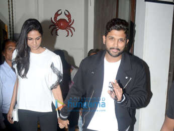 Allu Arjun with wife spotted at Bastian in Bandra