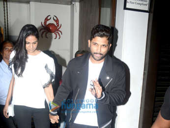 Allu Arjun with wife spotted at Bastian in Bandra