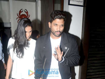 Allu Arjun with wife spotted at Bastian in Bandra