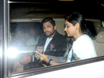 Allu Arjun with wife spotted at Bastian in Bandra