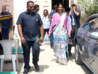Cast of Veere Di Weedling snapped outside a studio