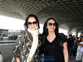 Hema Malini, Esha Deol and Shahid Kapoor snapped at the airport