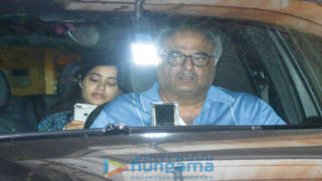 Janhvi Kapoor, Boney Kapoor spotted at Arjun Kapoor’s residence in Juhu