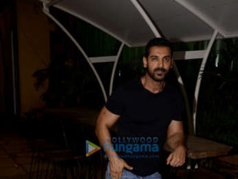 John Abraham and Abhishek Sharma snapped doing media interviews to promote Parmanu - The Story of pokhran