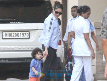 Kareena Kapoor Khan and Taimur Ali Khan snapped at Amrita Arora's house