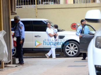 Kareena Kapoor Khan and Taimur Ali Khan snapped at Karisma Kapoor's house in Bandra