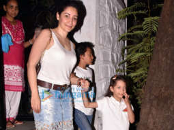 Manyata Dutt snapped with kids at Olive in Bandra