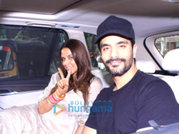 Neha Dhupia and Angad Bedi spotted at Bandra