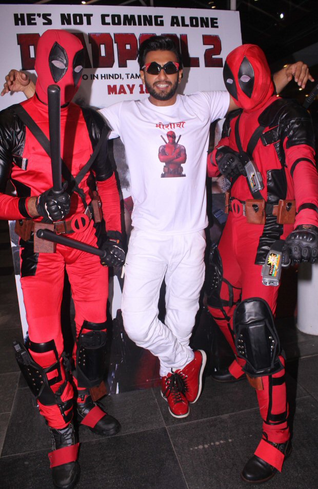 Ranveer Singh hosts a special screening for Deadpool 2 in the quirkiest tshirt Ranveer Singh hosts a special screening for Deadpool 2 in the quirkiest tshirt