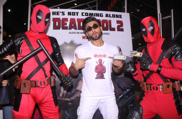 Ranveer Singh hosts a special screening for Deadpool 2 in the quirkiest tshirt Ranveer Singh hosts a special screening for Deadpool 2 in the quirkiest tshirt