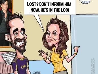 Bollywood Toons: SRK sends KKR a congratulatory message from the shower!