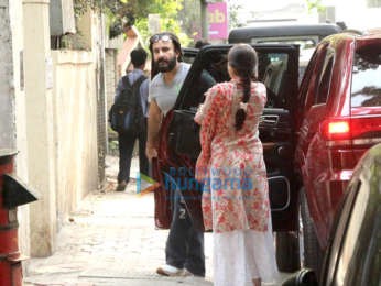 Saif Ali Khan and Sara Ali Khan snapped at Abhishek Kapoor's office in Khar