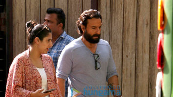 Saif Ali Khan snapped shooting for an ad in Juhu
