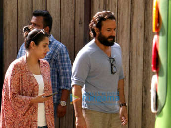 Saif Ali Khan snapped shooting for an ad in Juhu
