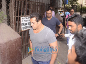 Salman Khan snapped outside a recording studio in Bandra