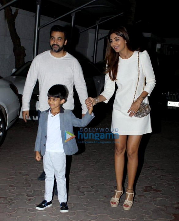 Shilpa Shetty snapped with her family at her son’s birthday celebrations