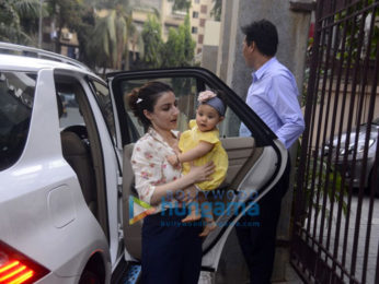 Soha Ali Khan snapped with her daughter Inaya in Bandra