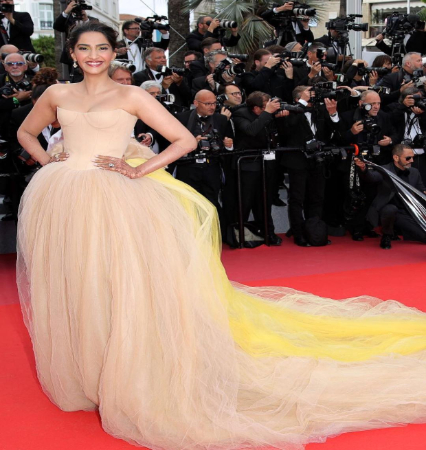 Sonam Kapoor at Cannes 2018 in Vera Wang