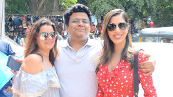 Sophie Choudry snapped with producer Tanuj Garg