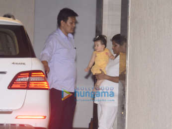 Taimur Ali Khan and Inaaya Naumi Kemmu spotted at their grandmother's house in Bandra