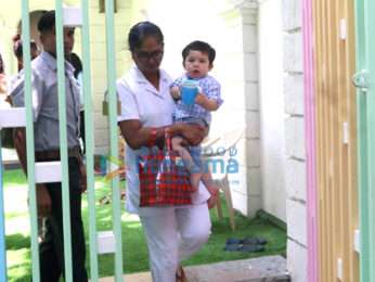 Taimur Ali Khan and Lakshya Kapoor snapped at their play school